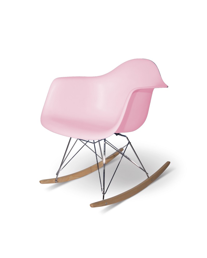 sillón balancín infantil rosa