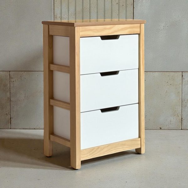 Cajonera Ancha 3 Cajones Roble Blanca
