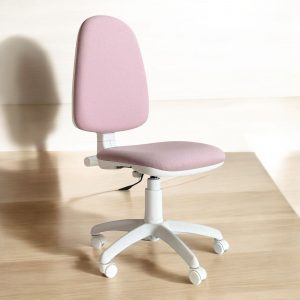 Silla Giratoria Elevable Blanca Rosa