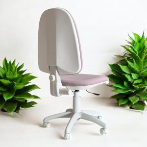 Silla Giratoria Elevable Blanca Rosa